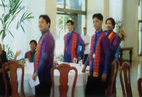 Medalists in their Filipino dress during the Awarding of Gift at Malacanang Palace. 