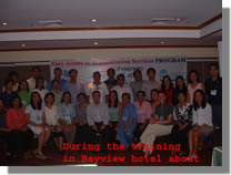 During the training in Bayview Hotel