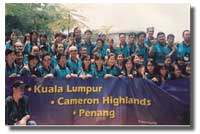 Teacher Paz Javier & some of SAID's students pose with the other delegates of YMCA Deaf Camp in Kuala Lumpur, Malaysia (July 2005)