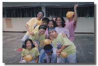 Students pose for the camera during SAID's Foundation Day celebration.