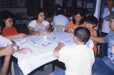 Children & parents enjoying their snack break. 